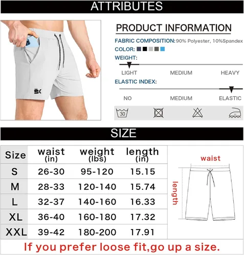 Vista 6 de BROKIG Pantalones cortos de gimnasio ligeros para hombre, pantalones cortos de entrenamiento atlético para hombre con bolsillos para culturismo