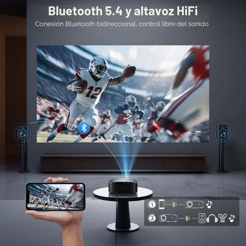 Vista 6 de GOODEE Mini Projector [Official Licensed Google TV] Built-in Apps