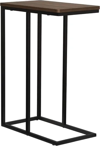 Vista 11 de Household Essentials Mesa auxiliar estrecha industrial Ashwood Marco de metal en forma de C y parte superior rectangular de madera sintética, mesa