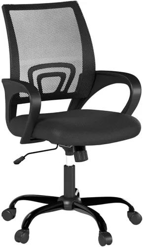 Vista 5 de BestOffice Silla giratoria de malla para computadora, moderna, ejecutiva, ajustable, para mujeres, hombres (paquete de 2) (negro)