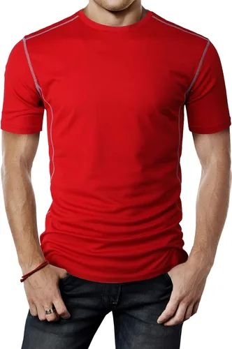 Vista 22 de H2H Camisetas de manga corta de compresión Cool Dry para hombre Cmtts263-negro