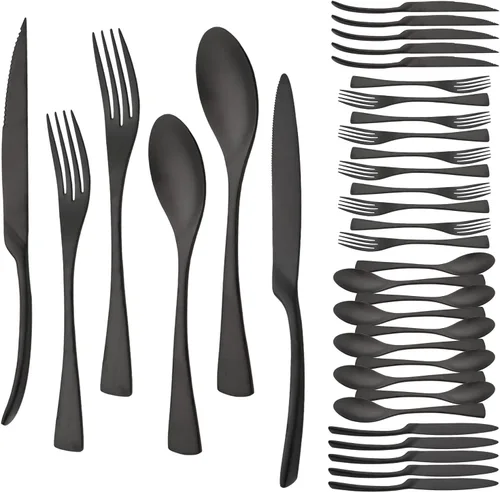 Vista 18 de Cucharas negras mate, cucharas pequeñas de postre de 6.0 pulgadas, mini cucharas de acero inoxidable 18/10 para café, helado, pudín, yogur, cucharas