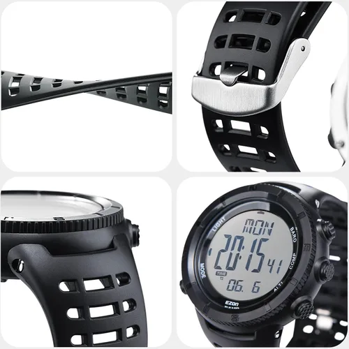 Vista 8 de EZON H001 Military Digital Watch for Men, Tactical Outdoor Adventure Watch with Altimeter, Barometer, Compass, Thermometer, SunriseSunset, Timer