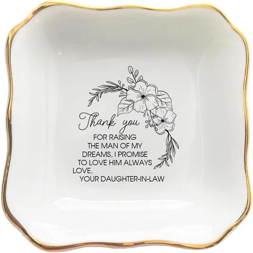 Vista 15 de Bandeja de cerámica para joyas – Thank You For Raising The Man I've Always Prayed For Dish – Regalos para la madre del novio de la novia – Regalos