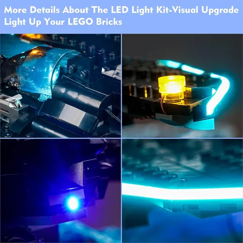 Vista 2 de VONADO Kit de luces LED compatible con Lego Batwing Batman vs. The Joker 76265, accesorios de iluminación creativa compatibles con Lego 76265