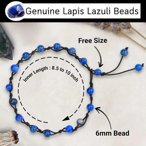 Vista 15 de Amazing Gemstone Crystal Anklet Ankle Bracelets for Women - Waterproof Beaded Healing Crystal Anklets, Plus Size Chakra Gemstone Bead Anklet