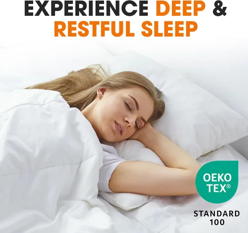 Vista 5 de Cheer Collection Almohadas decorativas cuadradas para cama y sofá, 26 x 26 pulgadas, con funda, rellenos de almohada perfectos para almohadas