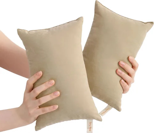 Vista 18 de BEDSUM Paquete de 2 almohadas pequeñas, mini almohada de microfibra de 11 x 7 pulgadas para viajes, mascotas, suaves y lavables a máquina, almohadas