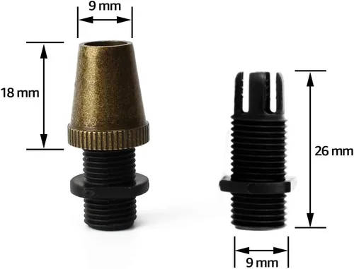 Vista 3 de 20 unidades de cable de metal retro, conector de iluminación colgante, cable roscado de aluminio para iluminación hecha a mano, lámparas, colgantes