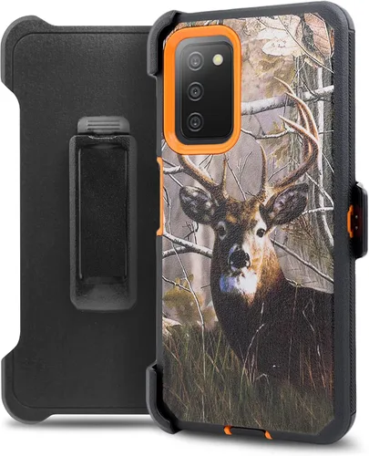 Vista 8 de Funda diseñada para Samsung Galaxy A03S, con protector de pantalla integrado, soporte giratorio con clip para cinturón, funda protectora de cuerpo