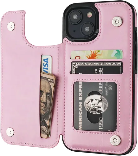 Vista 15 de ONETOP Compatible con iPhone 15 Funda Tipo Cartera con Soporte para Tarjetas, Funda de Cuero PU con Soporte y Ranuras para Tarjetas, Doble Cierre