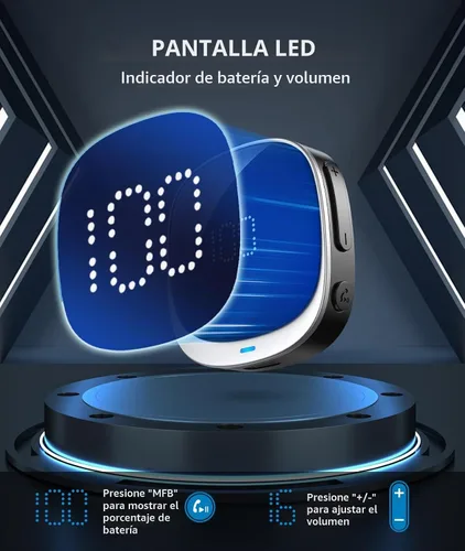 Vista 3 de COMSOON Adaptador Bluetooth AUX para Coche, [Pantalla LED] Receptor Bluetooth 5.3 para Altavoz/Estéreo Doméstico/Auriculares con Cable, Receptor