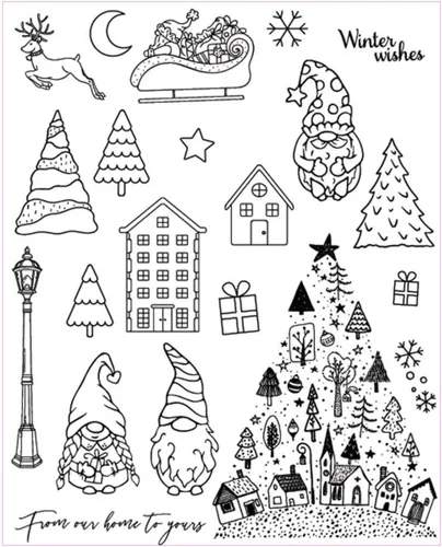 Vista 12 de Tis Season Sello de Goma Transparente con Sentimientos, Dichos y Frases de Feliz Navidad para Álbumes de Recortes/Fotos Decorativas y Elaboración