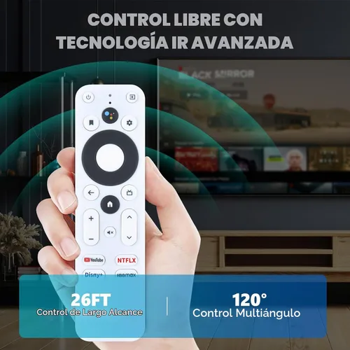 Vista 4 de Nueva voz de repuesto para control remoto Onn TV, compatible con Onn Google 4K Streaming Box, para Android TV 4K UHD Stick 100026240 (no para 4k Pro)