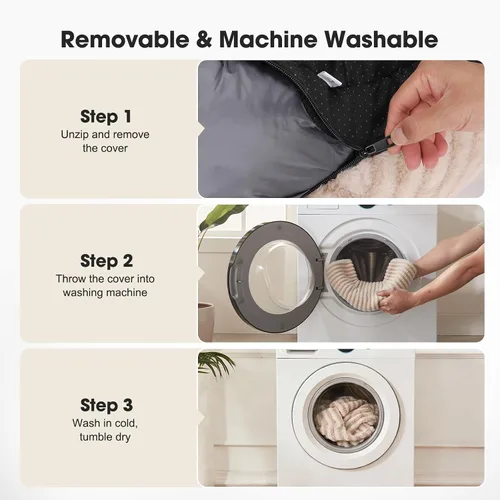 Vista 5 de MIXJOY Cama para Perros de Tamaño Mediano y Pequeño, Cama Lavable para Perros Medianos con Funda Extraíble, Cama Rectangular para Perros de Felpa