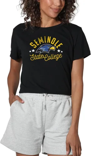Vista 171 de Colección oficial de camisetas con diseño de mascota desgastada para mujer, color negro Grizzlies del estado de Adams