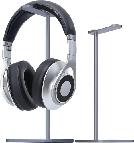 Vista 10 de Soporte para auriculares para escritorio, soporte de auriculares de Negro