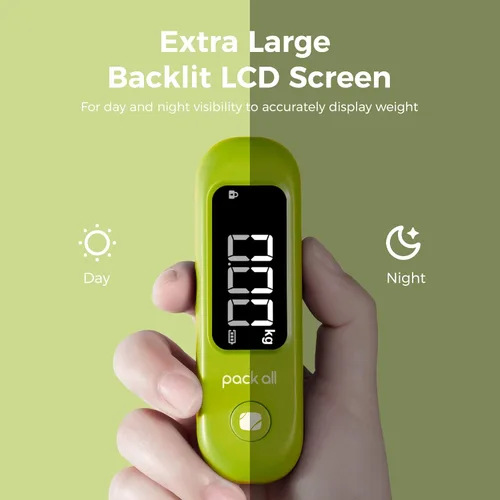 Vista 2 de pack all Báscula de equipaje de 110 libras, báscula digital de equipaje de mano, báscula de peso para maleta de viaje con pantalla LCD, batería