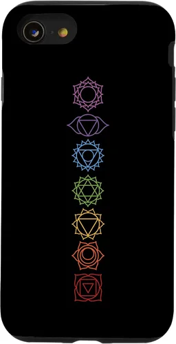 Vista 18 de Funda para iPhone 13 Pro Max, regalo espiritual Zen Rainbow Chakras alineados para amantes del yoga