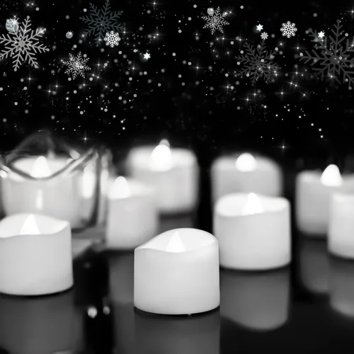 Vista 13 de Homemory Paquete de 48 velas parpadeantes sin llama, velas falsas LED que funcionan con pilas más de 200 horas para centros de mesa de boda, base