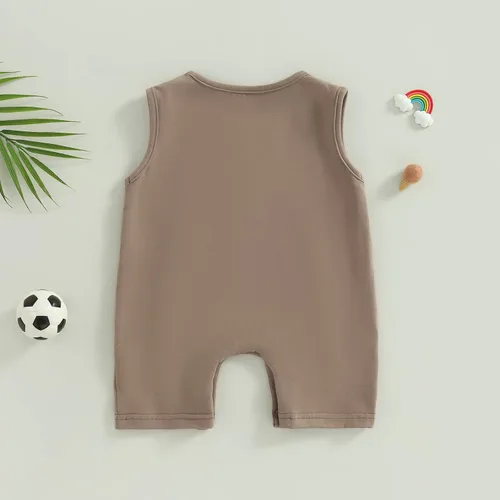 Vista 106 de Mameluco unisex de manga corta para bebé recién nacido, con botones, de una pieza, ropa de color sólido