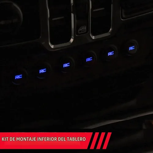 Vista 4 de Rough Country Panel de Interruptores del Tablero Inferior de 6 Posiciones y Sistema de Relé - Controlador de Luces y Accesorios MLC-6 para Jeep