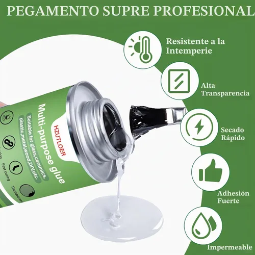 Vista 2 de Súper pegamento multiusos Adhesivo transparente de alta resistencia de 4 onzas con cepillo para madera, cerámica, cuero, plástico, manualidades