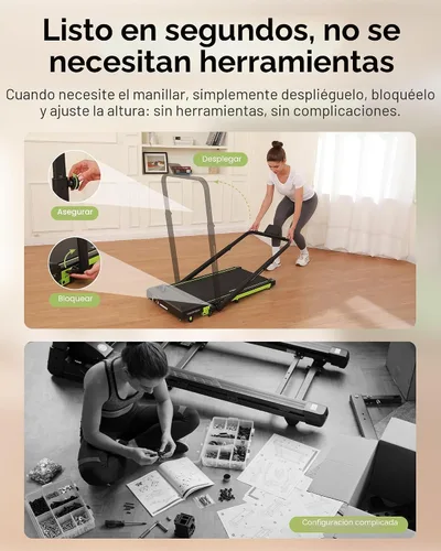 Vista 6 de Walking Pad Treadmill with Incline and Height Adjustable Handle Bar