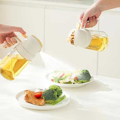Vista 3 de Dispensador de aceite para cocina, pulverizador de aceite de oliva 2 en 1, dispensador de aceite de oliva para cocinar para freidora de aire