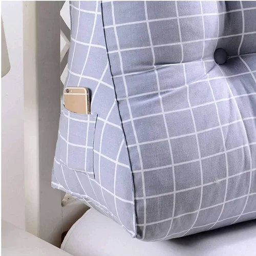 Vista 5 de CAMZ Almohada de lectura triangular de cabecera grande, almohada de posicionamiento individual, matrimonial, Queen King, almohada de apoyo