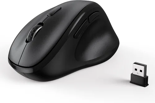 Vista 16 de Ratón inalámbrico Bluetooth ergonómico vertical para computadora portátil, MacBook, iPad, tableta, recargable, silencioso, clic, USB, túnel Negro