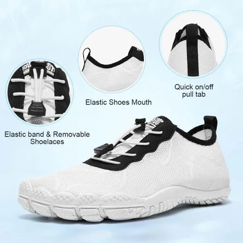 Vista 5 de HIITAVE - Zapatos acuáticos y con sensación de pies descalzos para hombre, calcetines acuáticos de secado rápido para deportes al aire libre