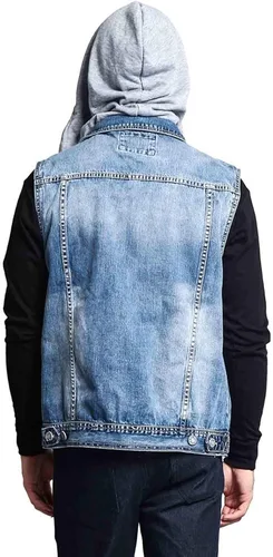 Vista 7 de Victorious Rocker Denim Jean Chaleco Chaqueta