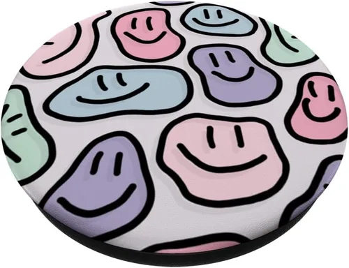 Vista 2 de Pastel estética trippy líquido remolino goteo sonrisa cara PopSockets estándar PopGrip