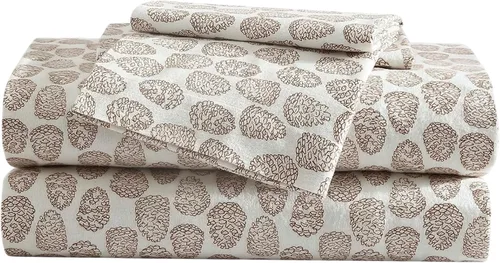 Vista 27 de Eddie Bauer - Sábanas individuales, juego de ropa de cama de franela de algodón, cepillada para mayor suavidad, decoración acogedora para el hogar