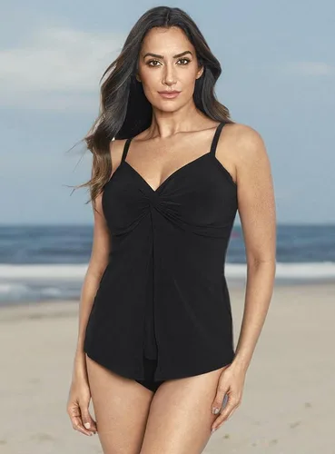 Vista 5 de Miraclesuit Traje de baño para mujer, con nudo de amor, escote de corazón, brasier con aros, tankini