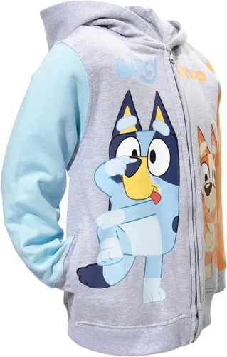 Vista 3 de Bluey & Bingo - Sudadera con capucha raglán con cremallera, Naranja