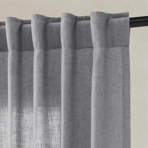 Vista 27 de Hokibero Cortinas de lino natural de 96 pulgadas de largo para sala