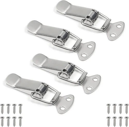 Vista 11 de Cerradura de palanca de acero inoxidable 201 de 1.54 pulgadas de longitud con resorte sin agujero de bloqueo, cerraduras con resorte para caja
