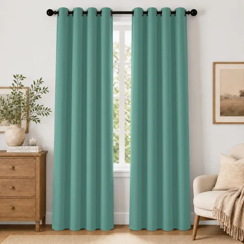 Vista 93 de Cortinas de oscurecimiento de habitación de 84 pulgadas de largo para dormitorio, sala de estar, cortinas térmicas aislantes con ojales