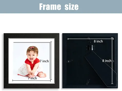 Vista 3 de YK artwood Impresiones en lienzo personalizadas con tus fotos, marco personalizado de 8 x 8 pulgadas, marco moderno de madera negra con tu foto