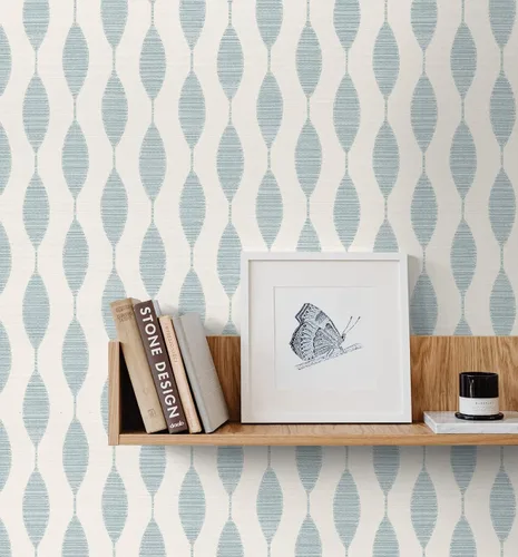Vista 5 de NextWall Stacy Garcia Home Ditto - Papel tapiz para despegar y pegar (azul ópalo)