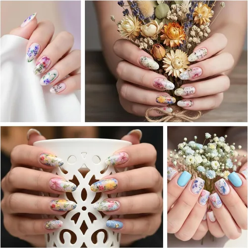 Vista 4 de Calcomanías de arte de uñas de flores, calcomanías de uñas de transferencia de agua, suministros de arte de uñas, lirio de verano, orquídea