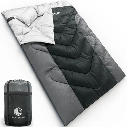 Vista 20 de VENTURE 4TH Saco de dormir para mochileros – XXL, tamaños dobles e individuales – Saco de dormir ligero para clima cálido y frío para adultos, niños