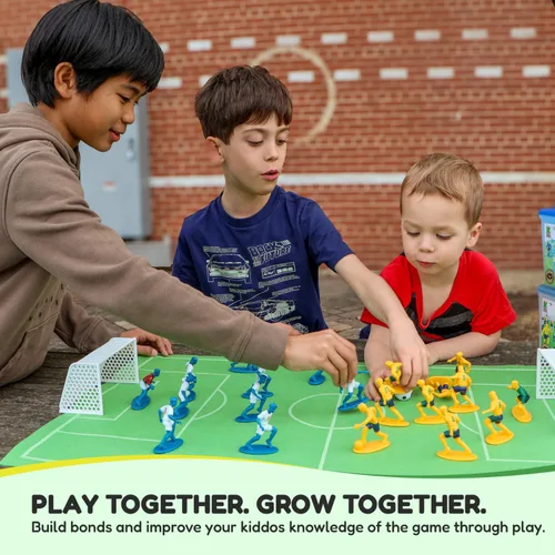 Vista 4 de Set de muñecos de fútbol Kasey Kids con 2 equipos completos y más para inspirar la imaginación con juego sin fin (para niños de 3 años o más)