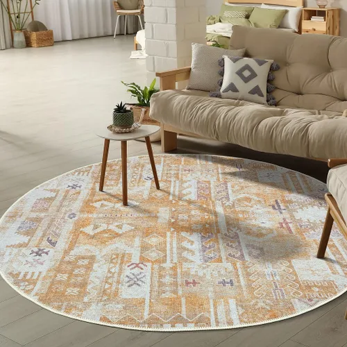 Vista 53 de GLN Rugs Traditional Collection - Alfombra de felpilla lavable a máquina, tradicional lavable, antideslizante, alfombra de felpilla de pelo corto