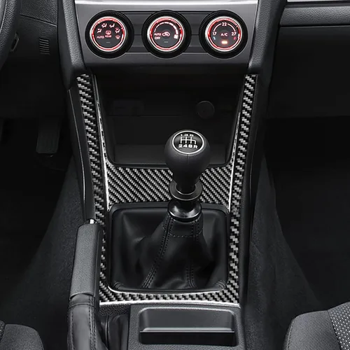 Vista 2 de Calcomanía suave de fibra de carbono para interior del automóvil, panel de cambio de marchas, caja de puerto USB, accesorios de decoración, adhesivo
