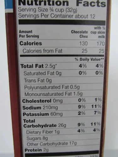 Vista 2 de General Mills Chocolate Chex Cereal de arroz sin gluten