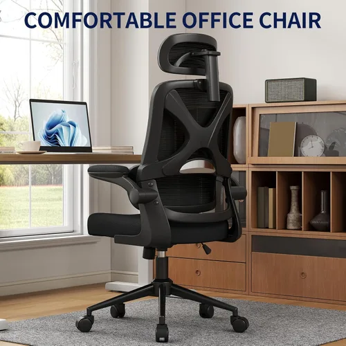 Vista 4 de Silla ergonómica de oficina – Silla de escritorio con reposacabezas ajustable soporte lumbar silla de computadora – Silla cómoda de malla
