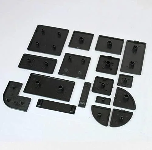 Vista 2 de Wkooa-Tapa de plá, accesorios de perfil de aluminio, color negro para 4545